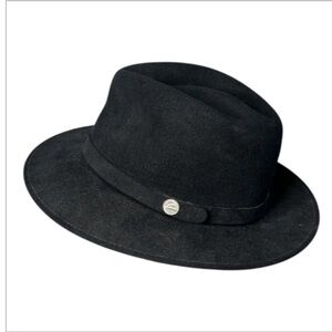 Tilley 100% Fur Felt Fedora Hat Men’s 7 5/8 Black Ear Flaps, USA Made